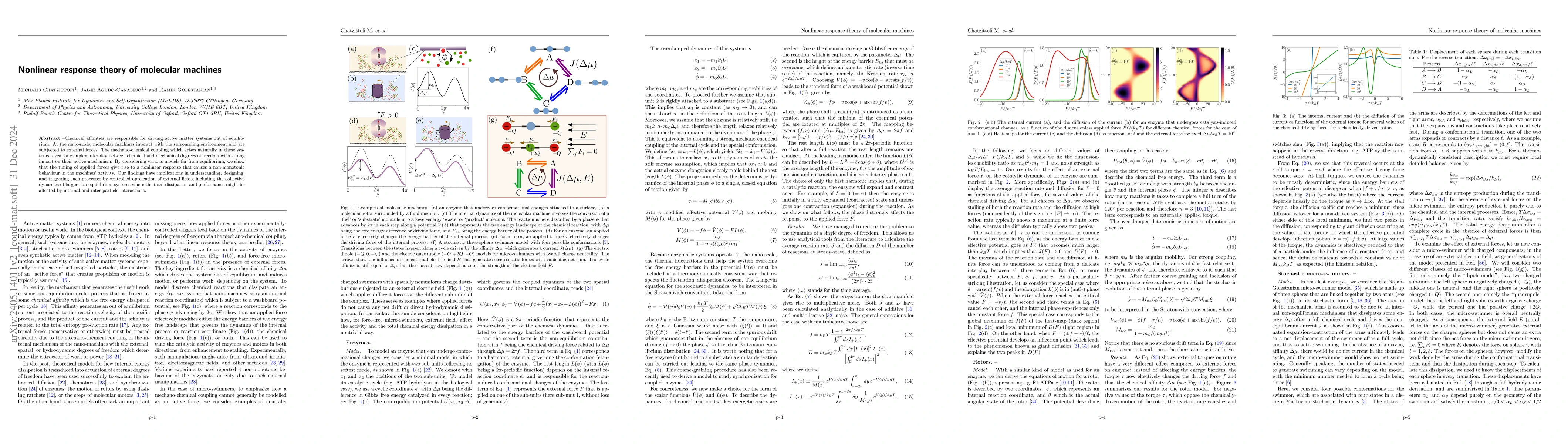 Thumbnail for Nonlinear Response Theory of Molecular Machines
