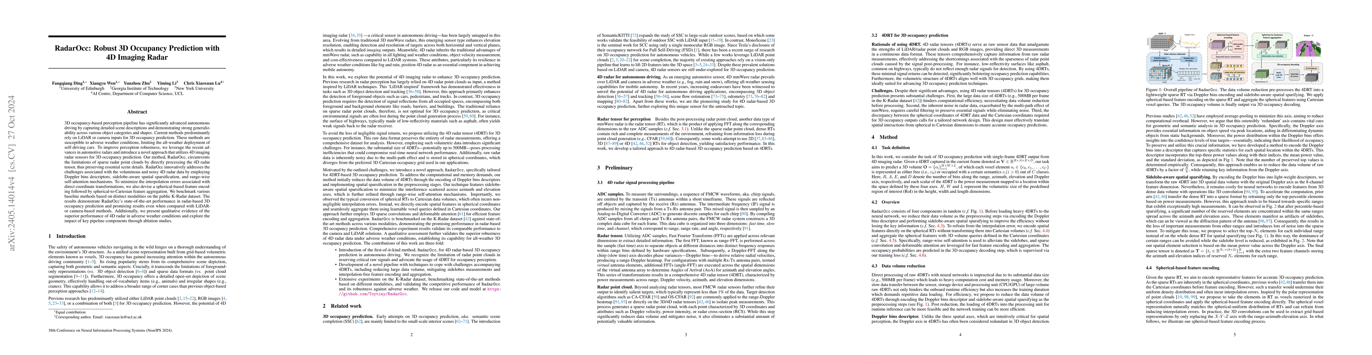 Thumbnail for RadarOcc: Robust 3D Occupancy Prediction with 4D Imaging Radar