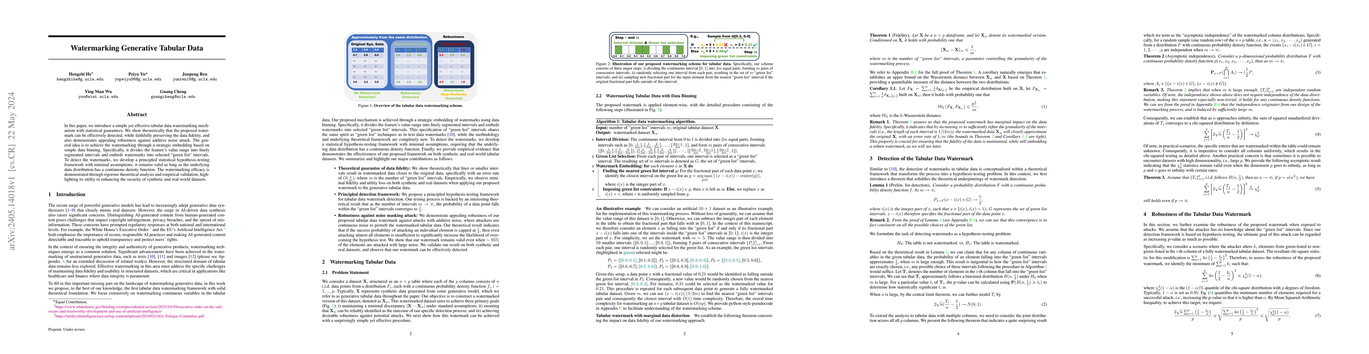 Thumbnail for Watermarking Generative Tabular Data