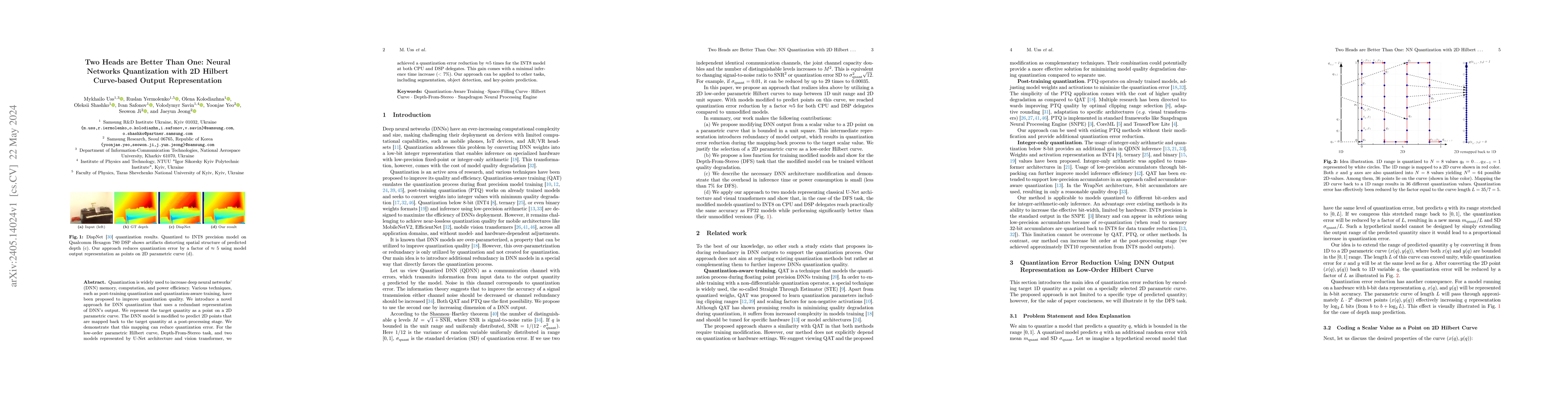 Thumbnail for Two Heads are Better Than One: Neural Networks Quantization with 2D
  Hilbert Curve-based Output Representation