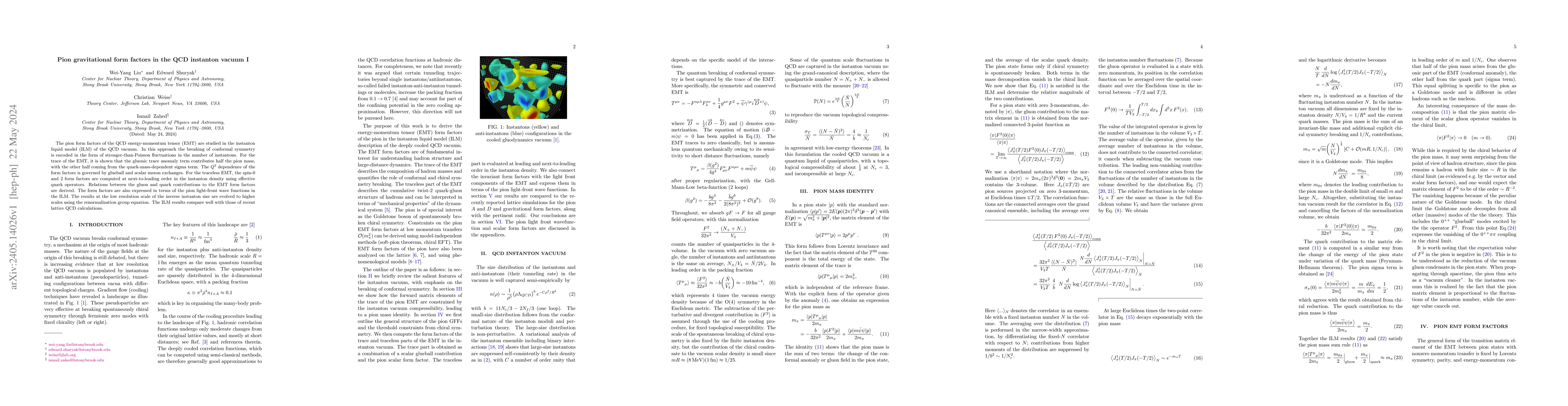 Thumbnail for Pion gravitational form factors in the QCD instanton vacuum I