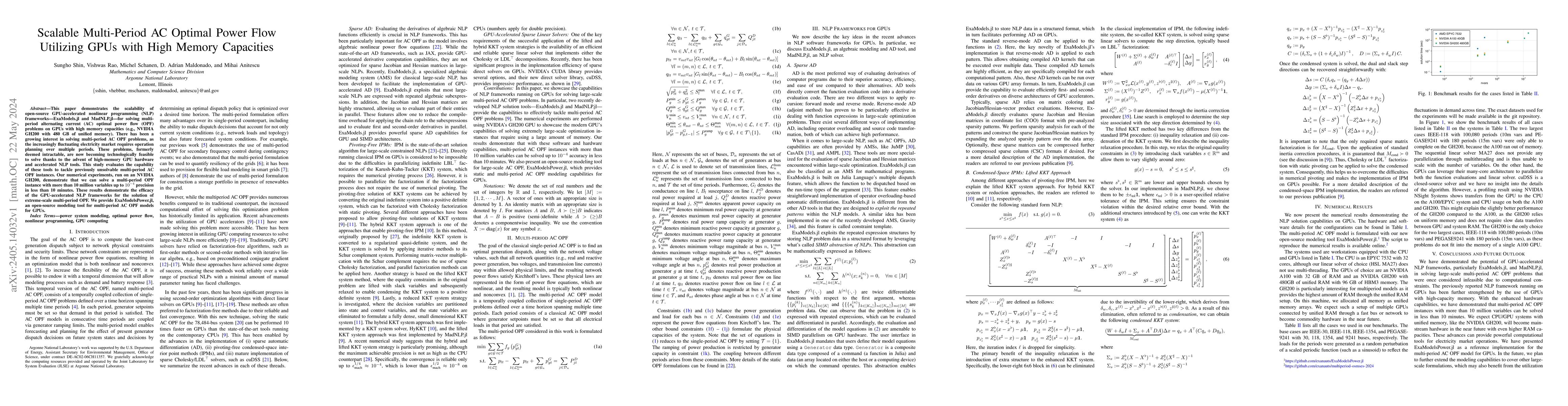 Thumbnail for Scalable Multi-Period AC Optimal Power Flow Utilizing GPUs with High
  Memory Capacities