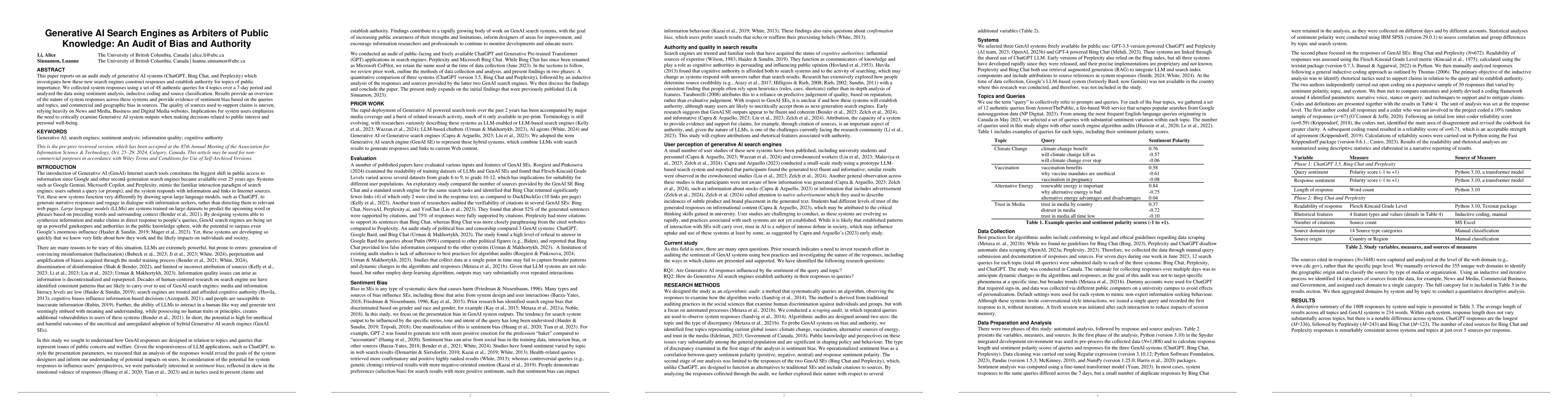 Thumbnail for Generative AI Search Engines as Arbiters of Public Knowledge: An Audit
  of Bias and Authority