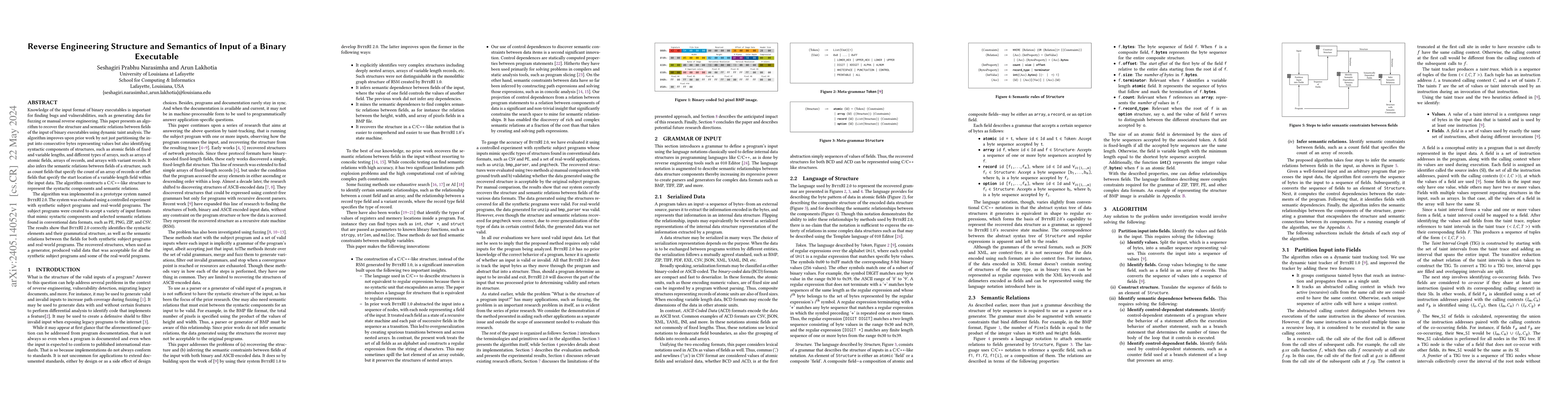 Thumbnail for Reverse Engineering Structure and Semantics of Input of a Binary
  Executable