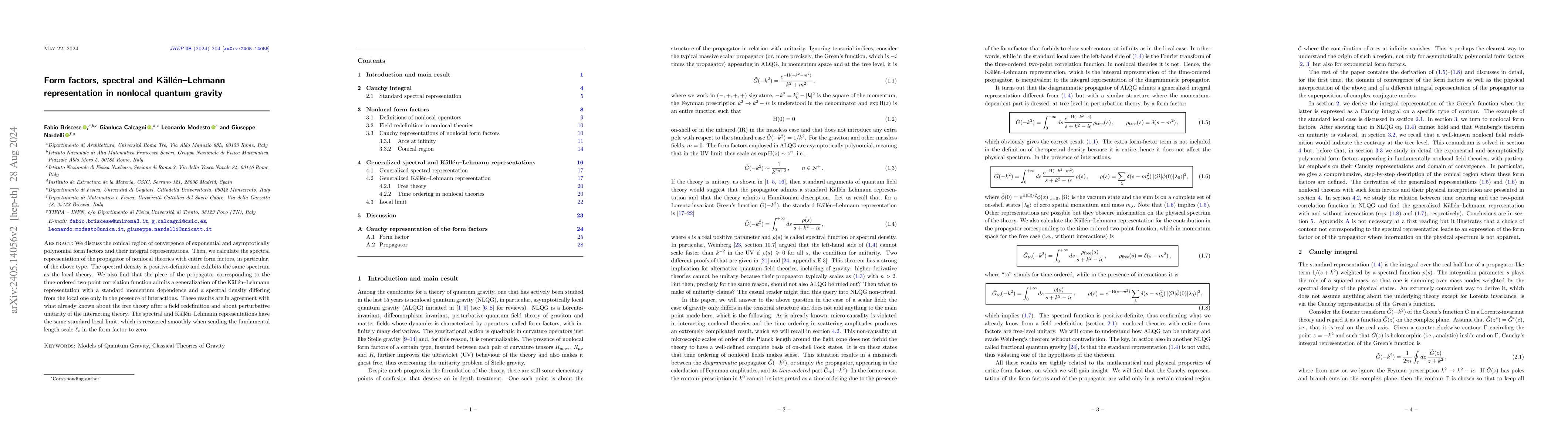 Thumbnail for Form factors, spectral and K\"all\'en-Lehmann representation in nonlocal
  quantum gravity