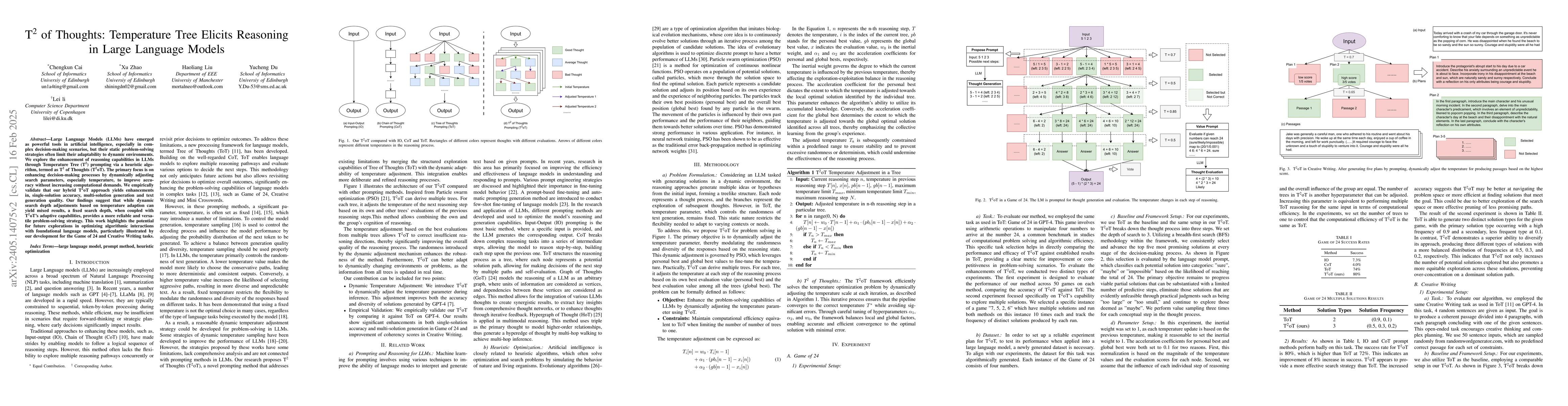 Thumbnail for $T^2$ of Thoughts: Temperature Tree Elicits Reasoning in Large Language
  Models