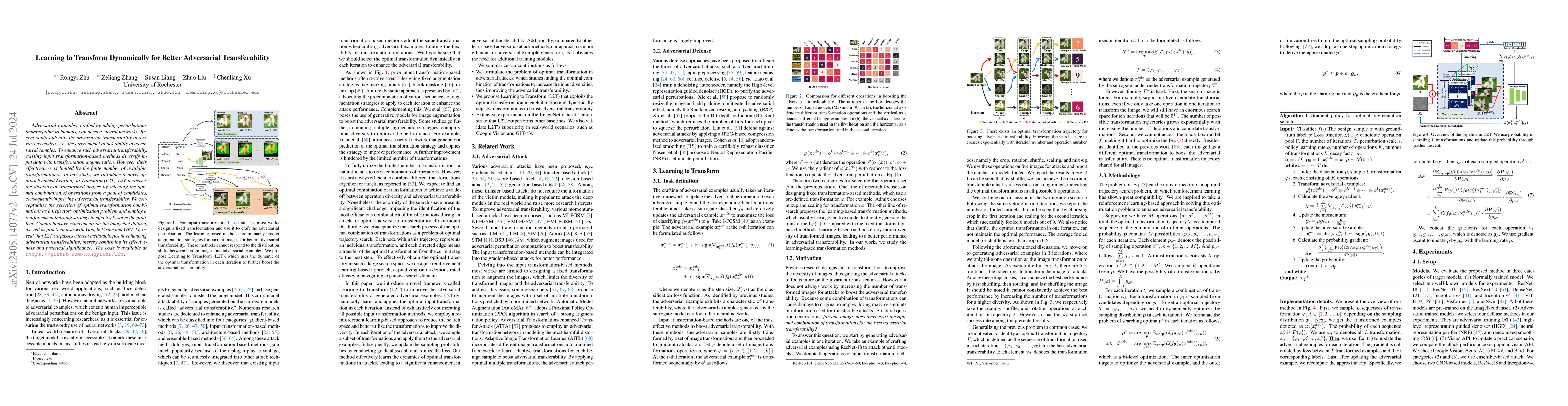 Thumbnail for Learning to Transform Dynamically for Better Adversarial Transferability