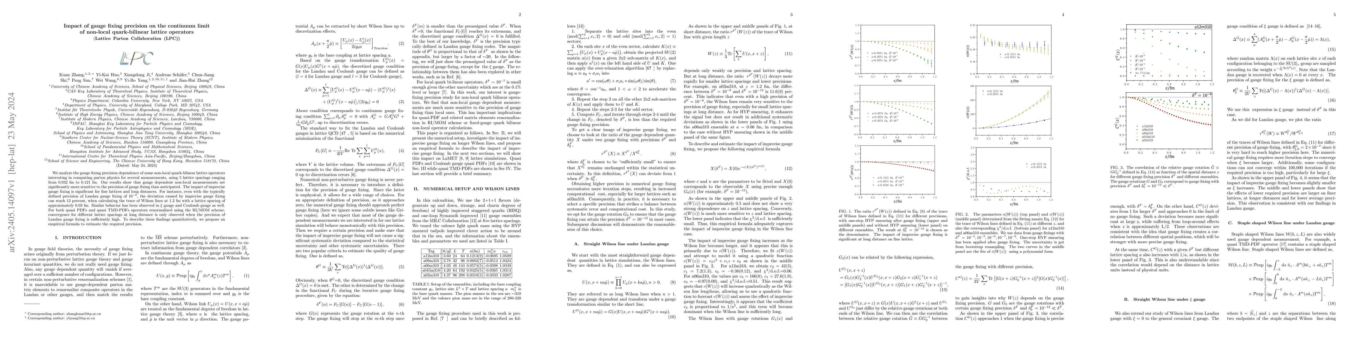 Thumbnail for Impact of gauge fixing precision on the continuum limit of non-local
  quark-bilinear lattice operators