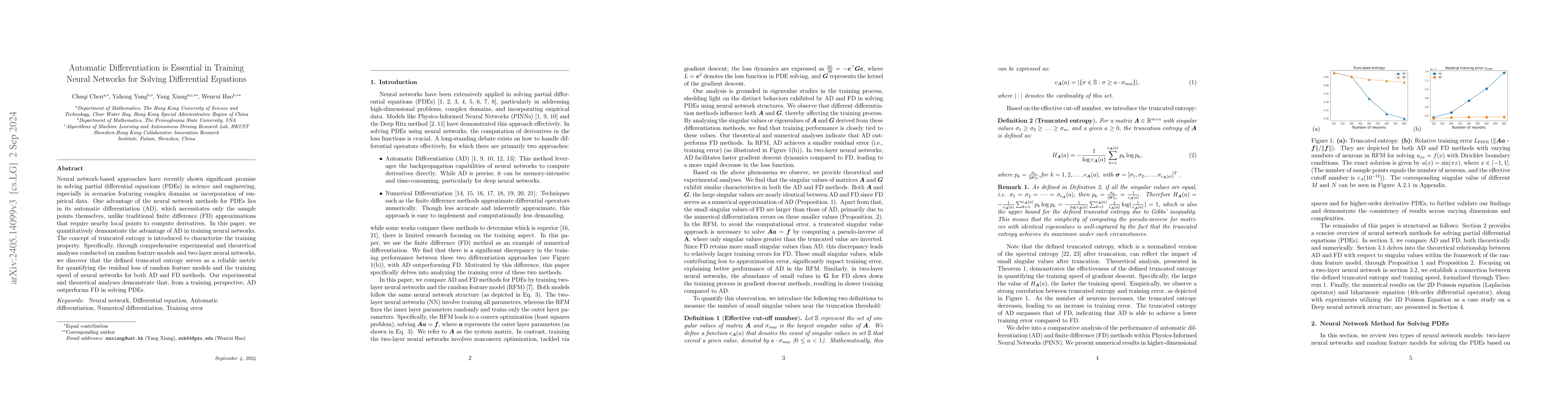 Thumbnail for Automatic Differentiation is Essential in Training Neural Networks for
  Solving Differential Equations