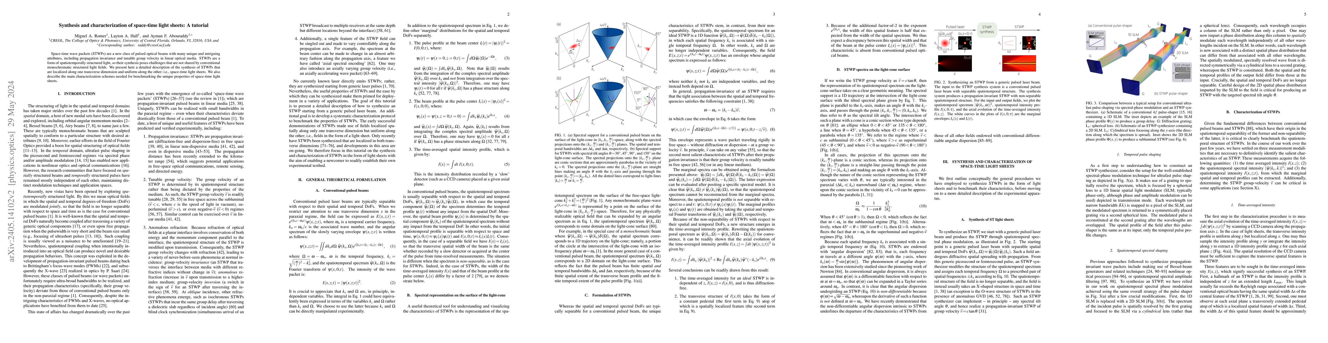 Thumbnail for Synthesis and characterization of space-time light sheets: A tutorial