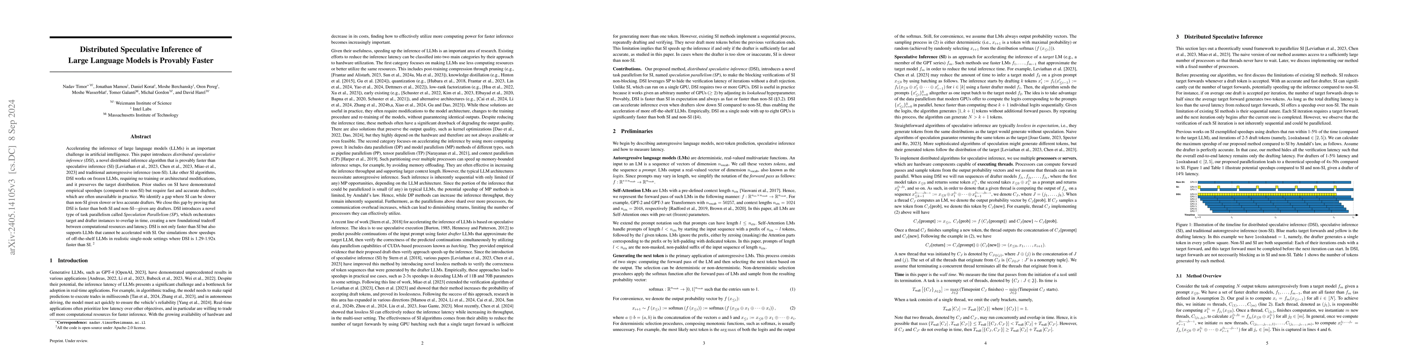 Thumbnail for Distributed Speculative Inference of Large Language Models