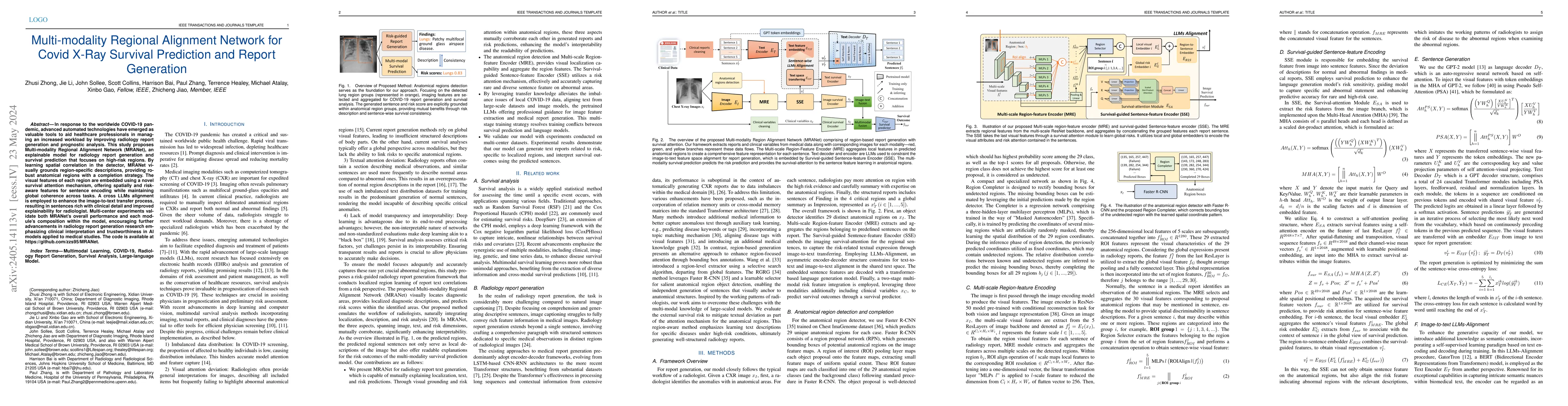 Thumbnail for Multi-modality Regional Alignment Network for Covid X-Ray Survival
  Prediction and Report Generation