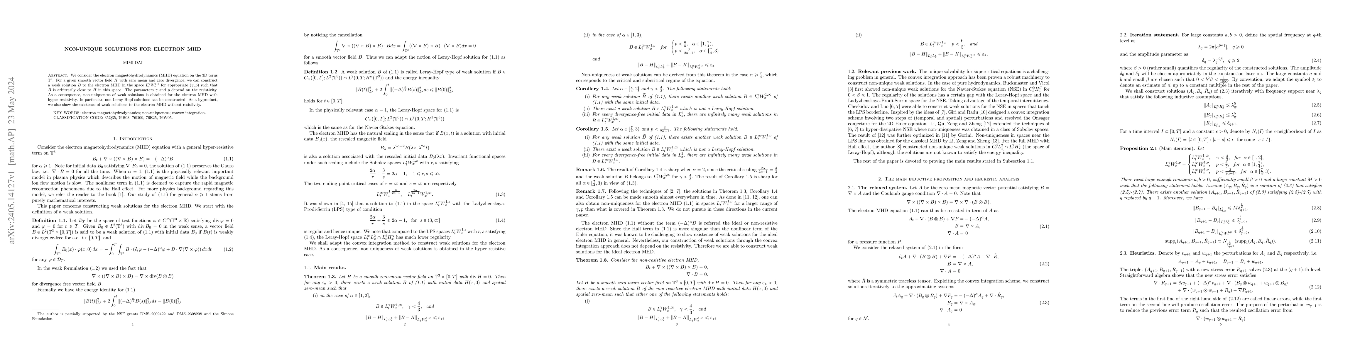 Thumbnail for Non-unique solutions for electron MHD