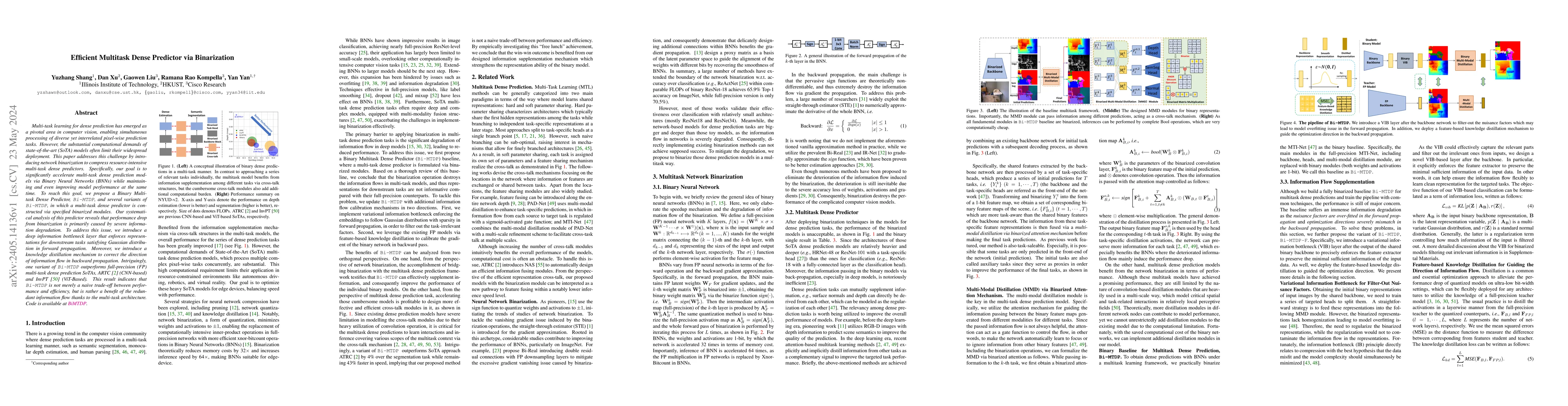 Thumbnail for Efficient Multitask Dense Predictor via Binarization