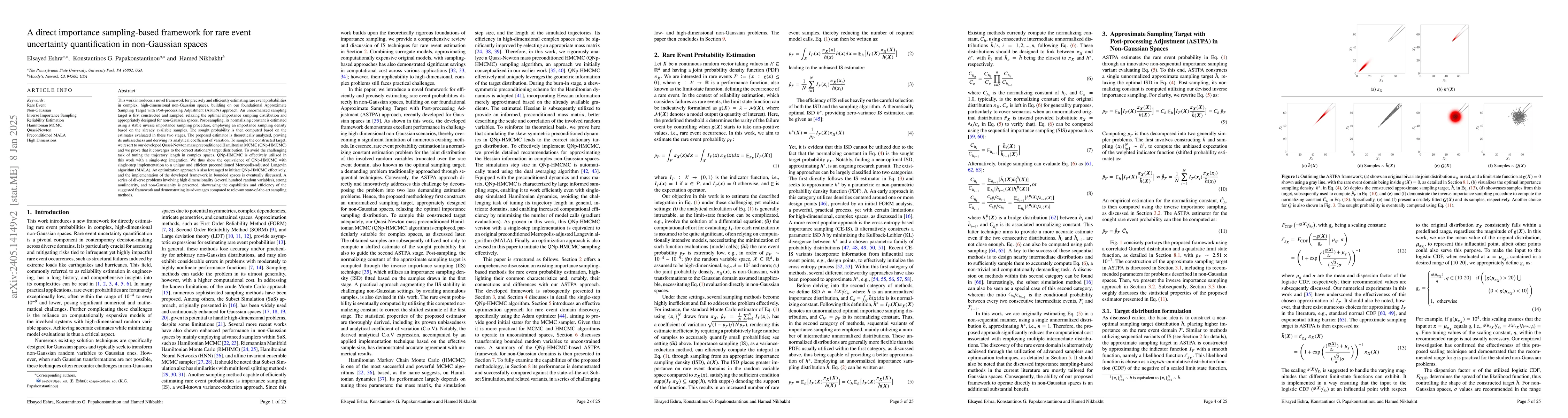 Thumbnail for A Direct Importance Sampling-based Framework for Rare Event Uncertainty
  Quantification in Non-Gaussian Spaces