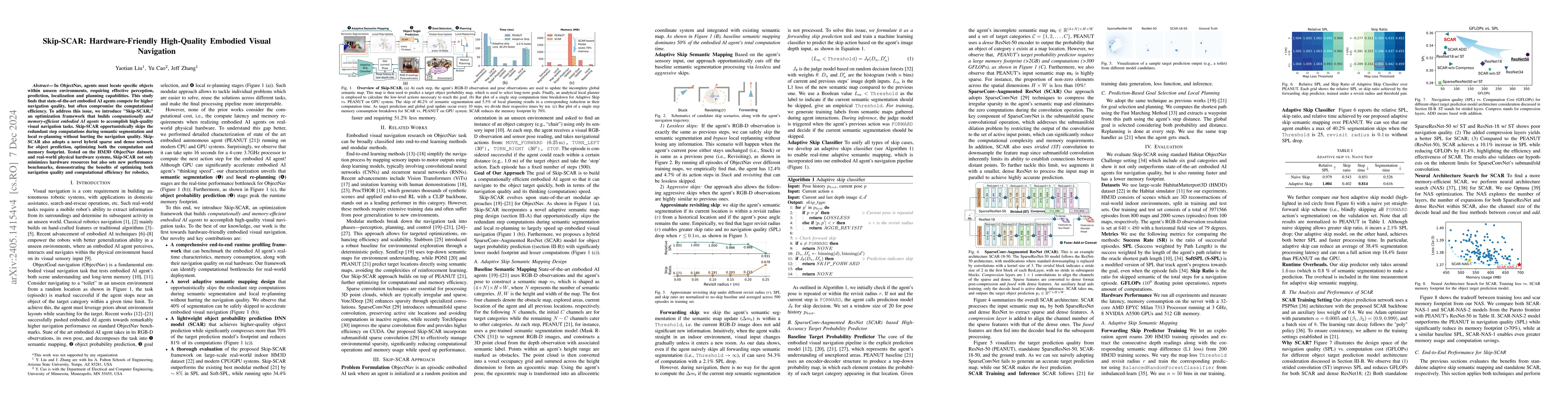 Thumbnail for Skip-SCAR: A Modular Approach to ObjectGoal Navigation with Sparsity and
  Adaptive Skips
