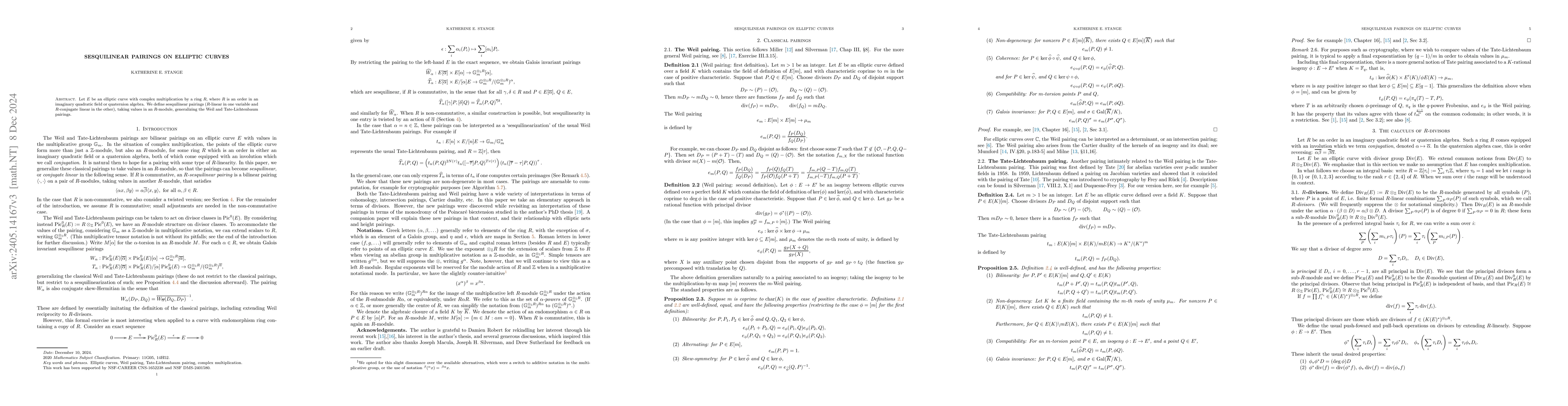 Thumbnail for Sesquilinear pairings on elliptic curves