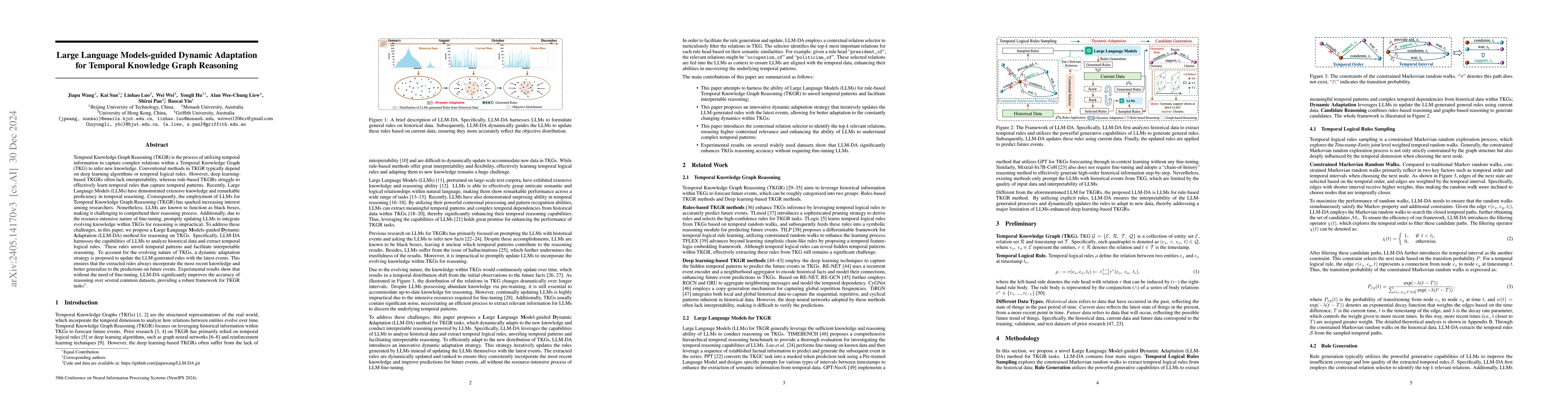 Thumbnail for Large Language Models-guided Dynamic Adaptation for Temporal Knowledge
  Graph Reasoning