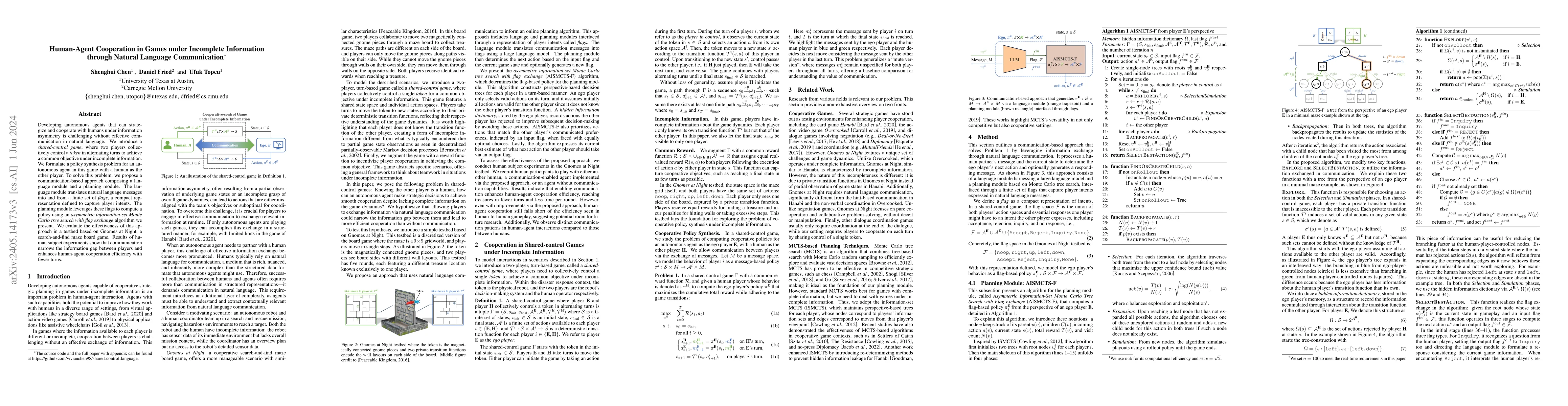 Thumbnail for Human-Agent Cooperation in Games under Incomplete Information through
  Natural Language Communication