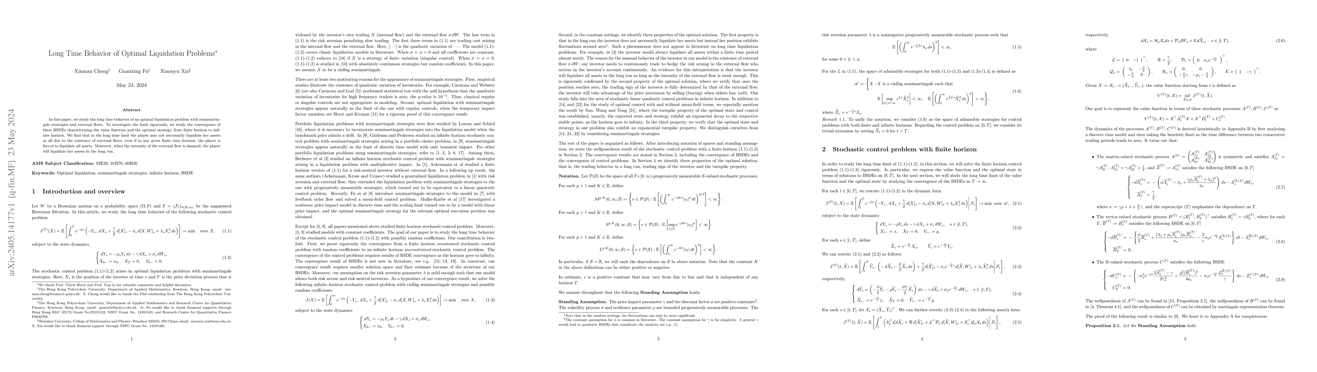 Thumbnail for Long Time Behavior of Optimal Liquidation Problems