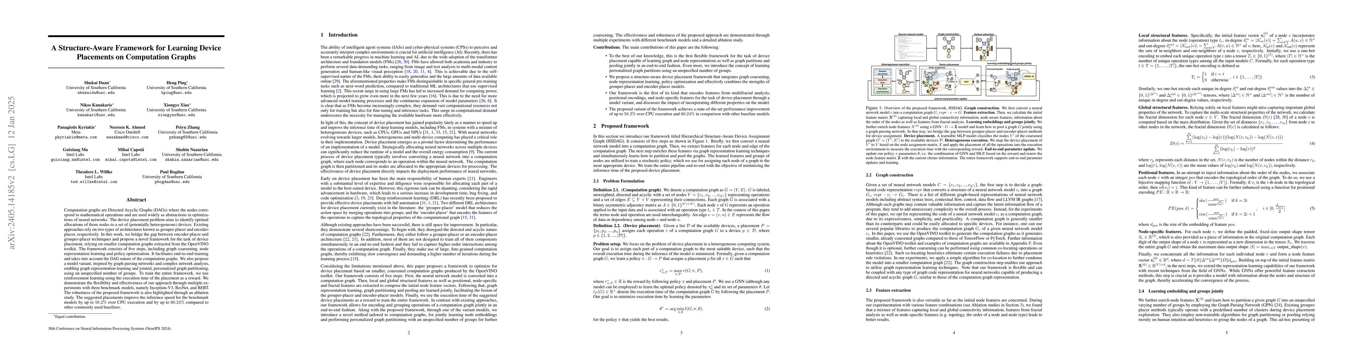 Thumbnail for A structure-aware framework for learning device placements on
  computation graphs