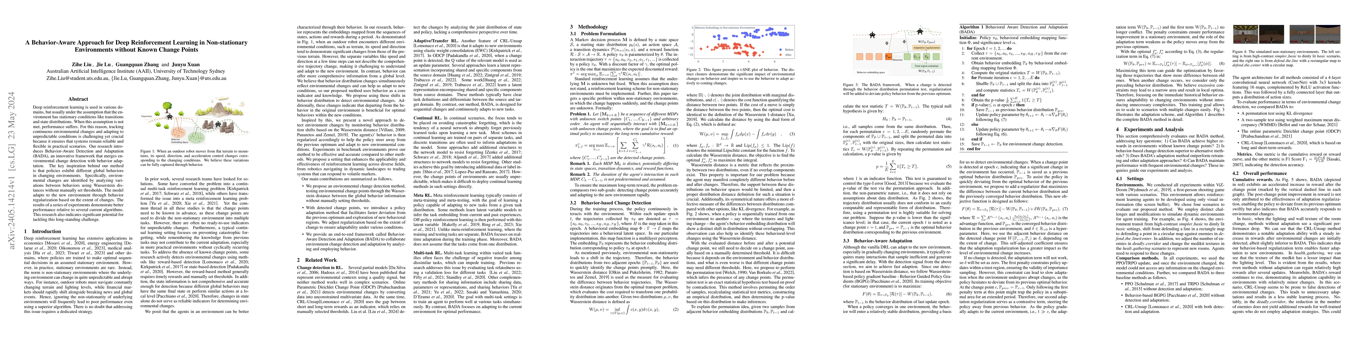 Thumbnail for A Behavior-Aware Approach for Deep Reinforcement Learning in
  Non-stationary Environments without Known Change Points