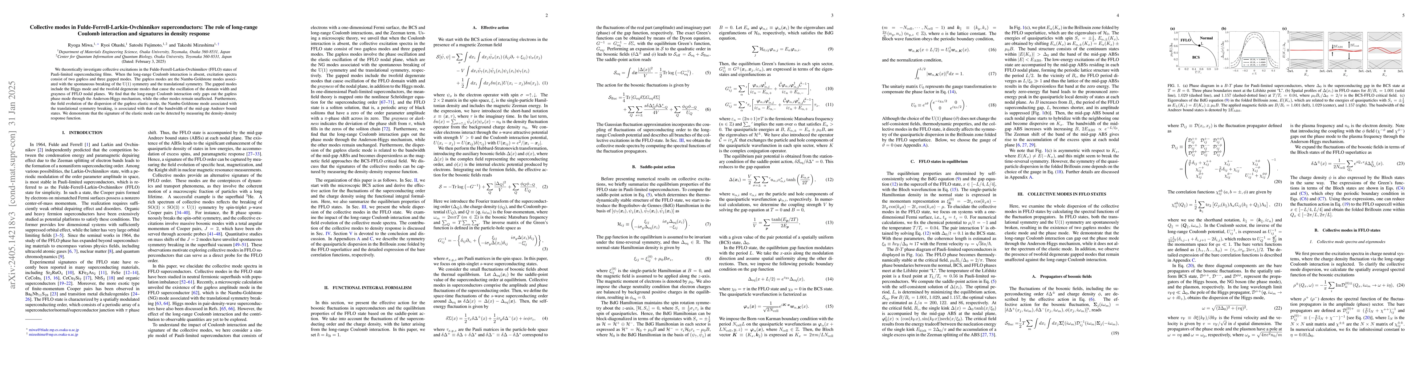 Thumbnail for Collective modes in Fulde-Ferrell-Larkin-Ovchinnikov superconductors:
  The role of long-range Coulomb interaction and signatures in density response