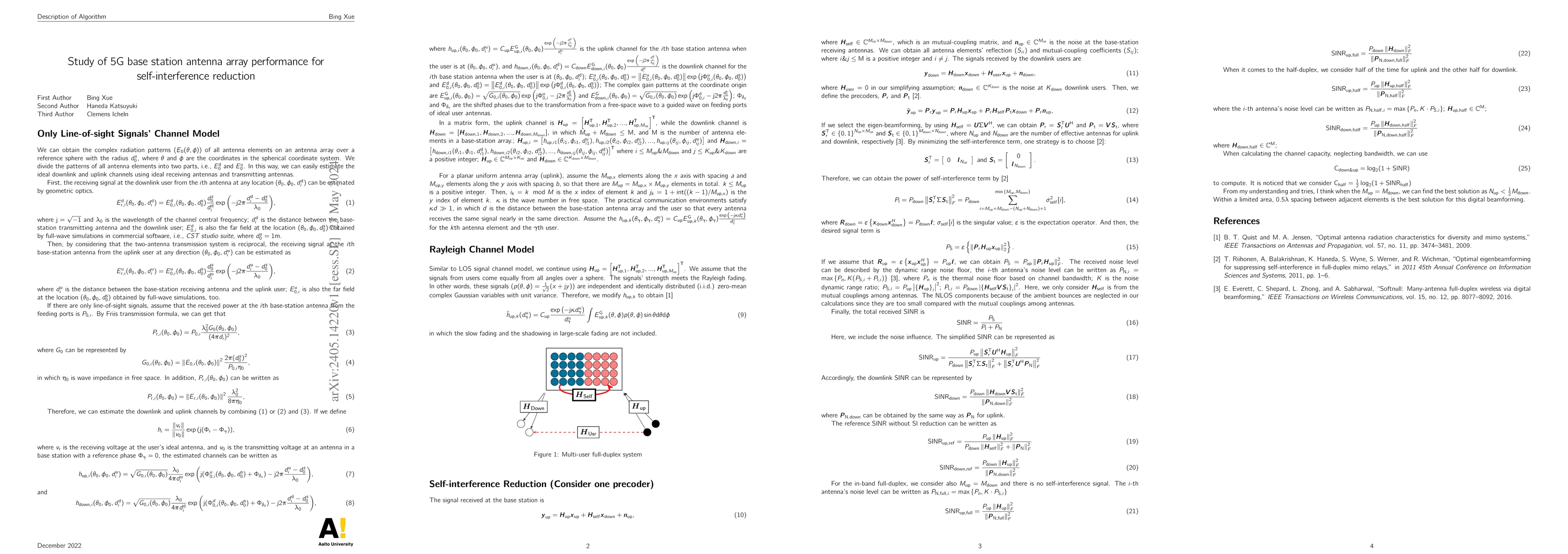 Thumbnail for Study of 5G base station antenna array performance for self-interference
  reduction