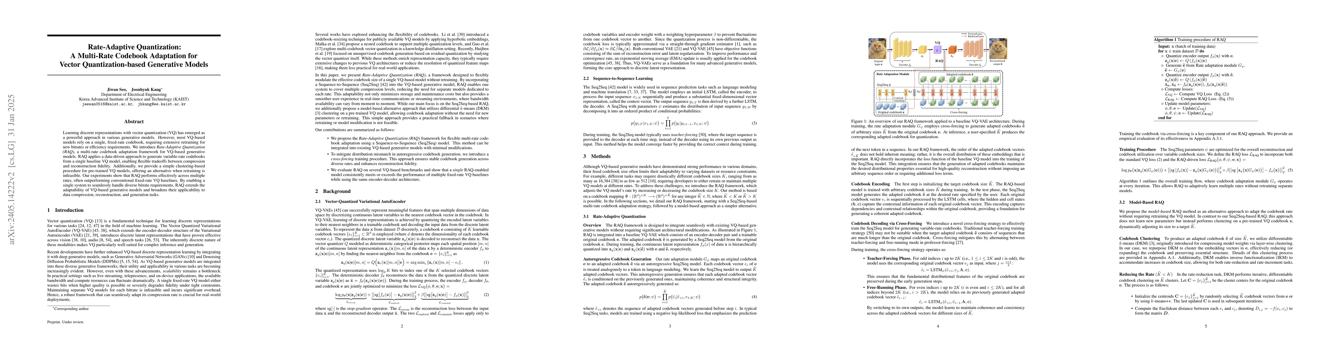 Thumbnail for RAQ-VAE: Rate-Adaptive Vector-Quantized Variational Autoencoder