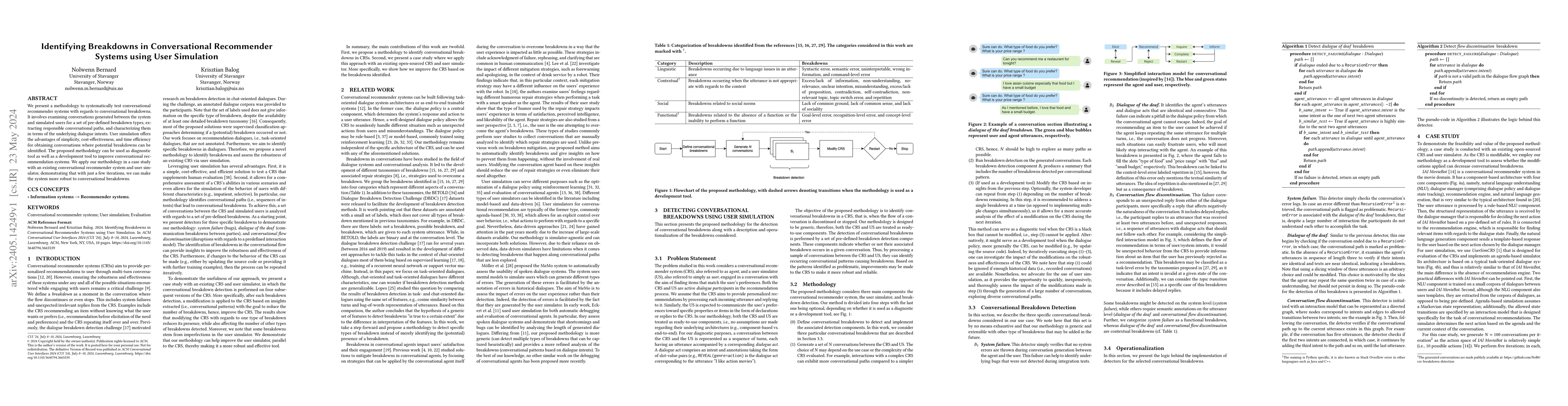 Thumbnail for Identifying Breakdowns in Conversational Recommender Systems using User
  Simulation