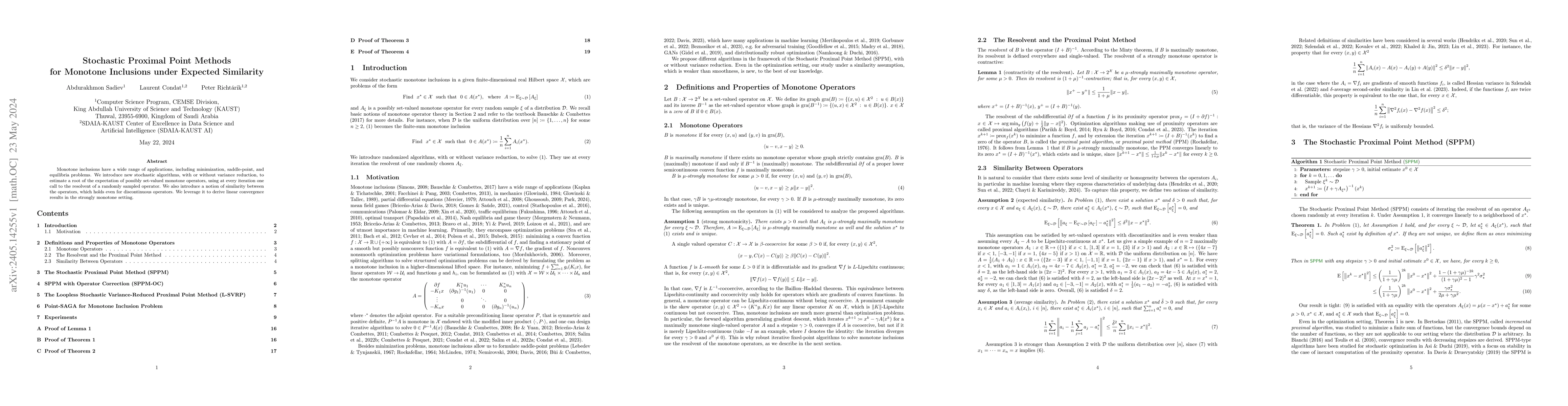 Thumbnail for Stochastic Proximal Point Methods for Monotone Inclusions under Expected
  Similarity