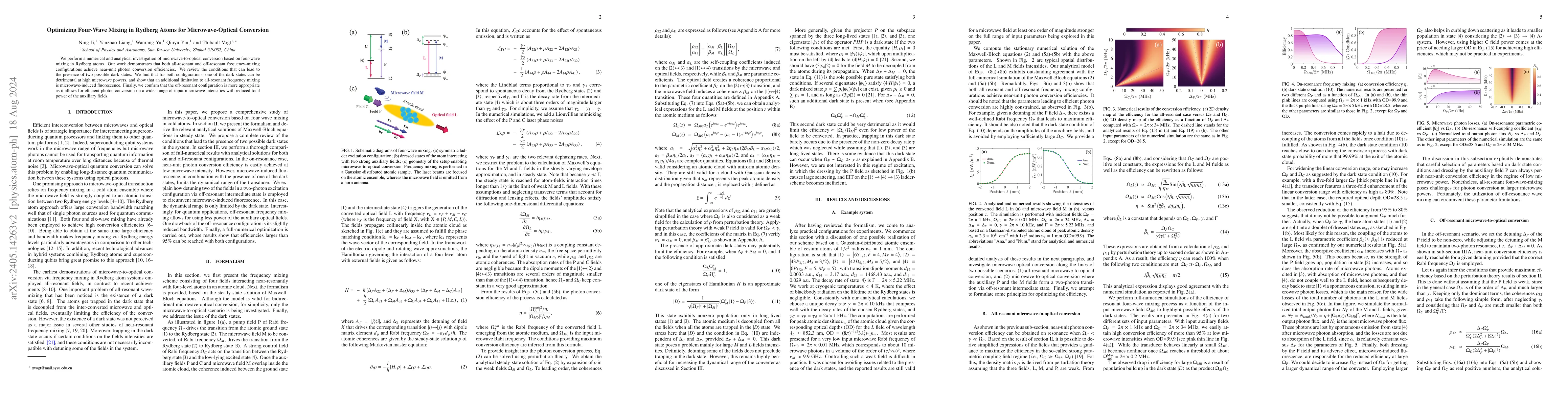 Thumbnail for Optimizing Four-Wave Mixing in Rydberg Atoms for Microwave-Optical
  Conversion
