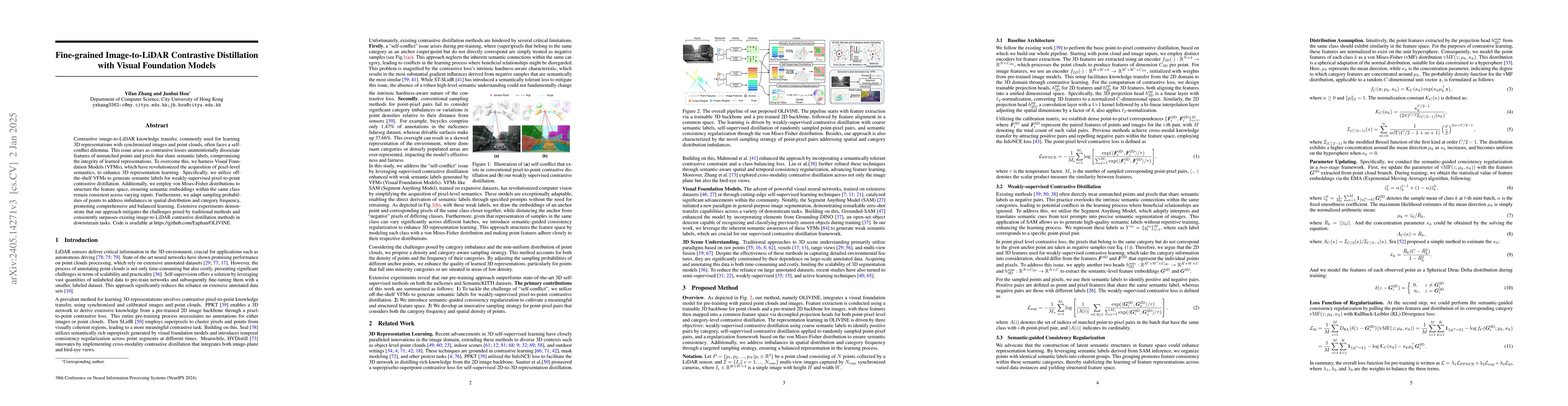 Thumbnail for Fine-grained Image-to-LiDAR Contrastive Distillation with Visual
  Foundation Models