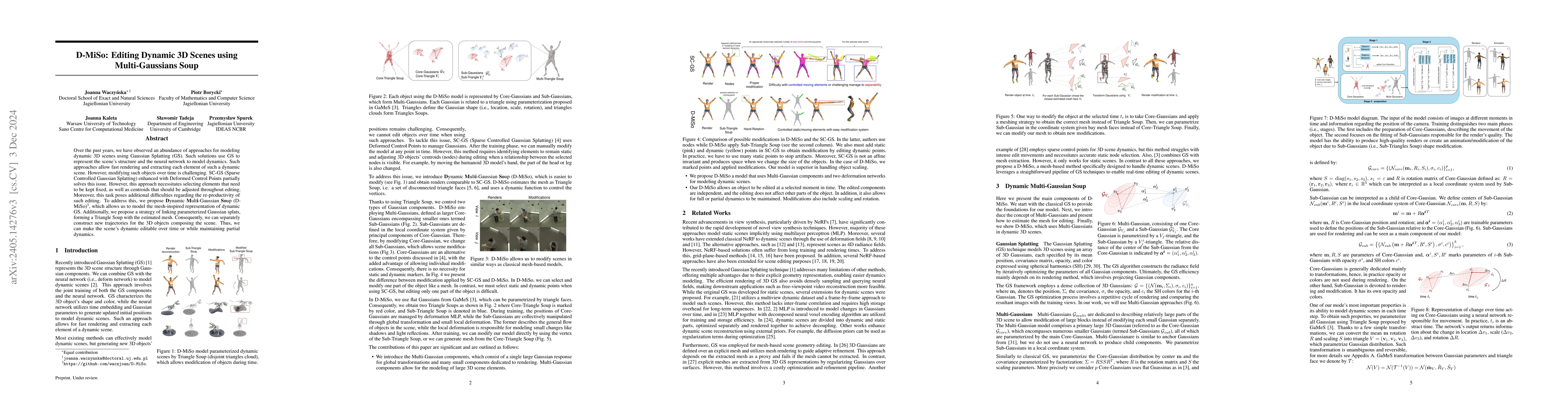 Thumbnail for D-MiSo: Editing Dynamic 3D Scenes using Multi-Gaussians Soup
