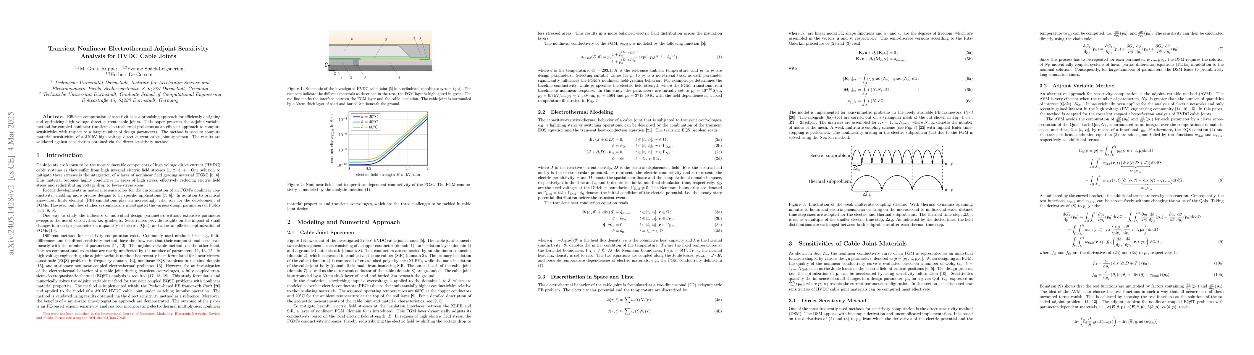 Thumbnail for Transient Nonlinear Electrothermal Adjoint Sensitivity Analysis for HVDC
  Cable Joints