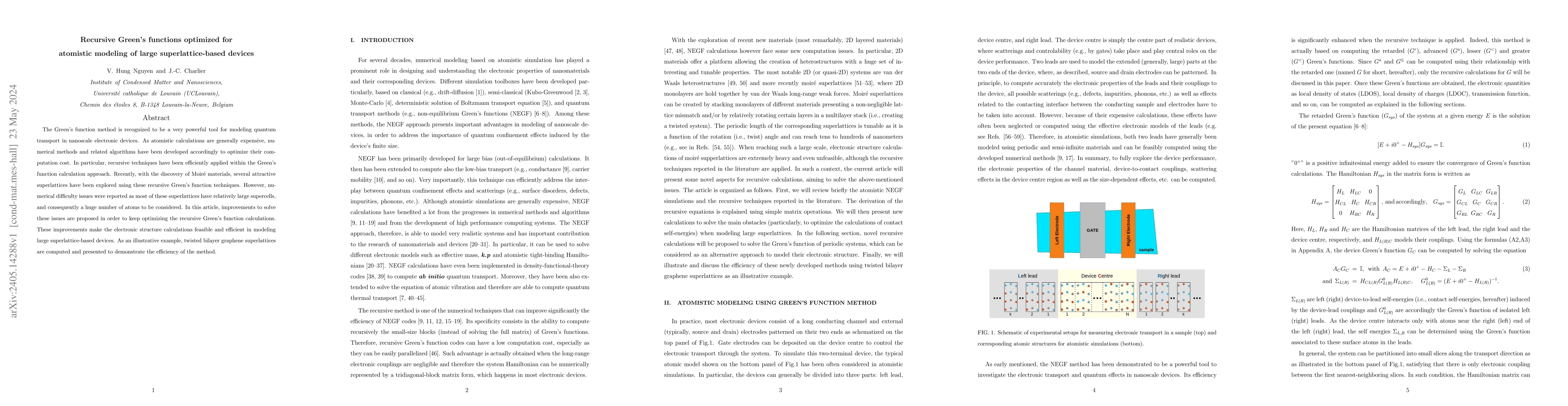 Thumbnail for Recursive Green's functions optimized for atomistic modelling of large
  superlattice-based devices