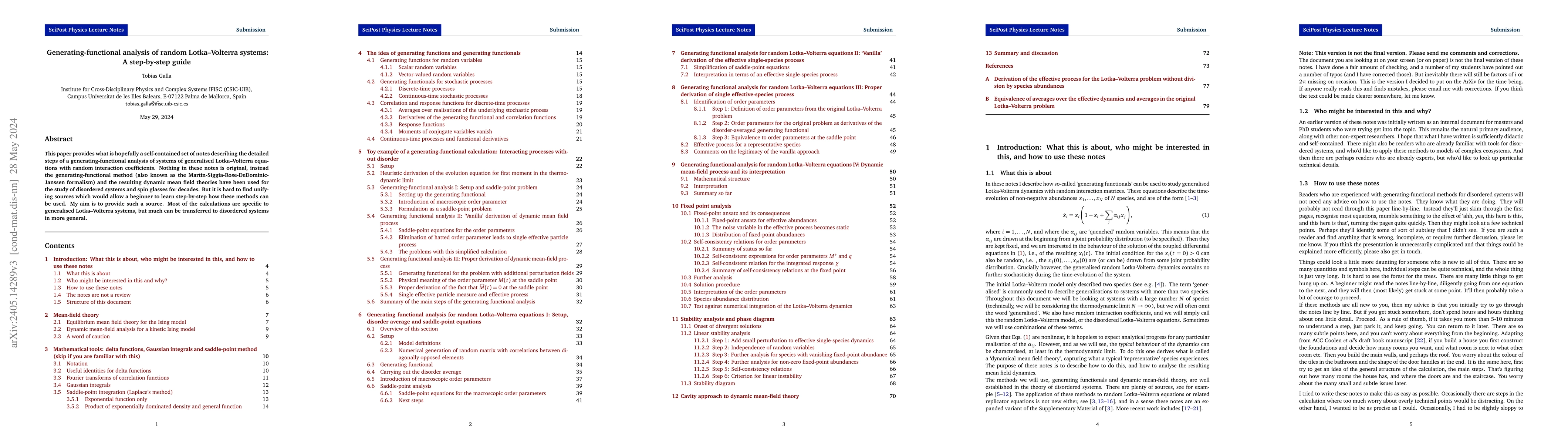 Thumbnail for Generating-functional analysis of random Lotka-Volterra systems: A
  step-by-step guide