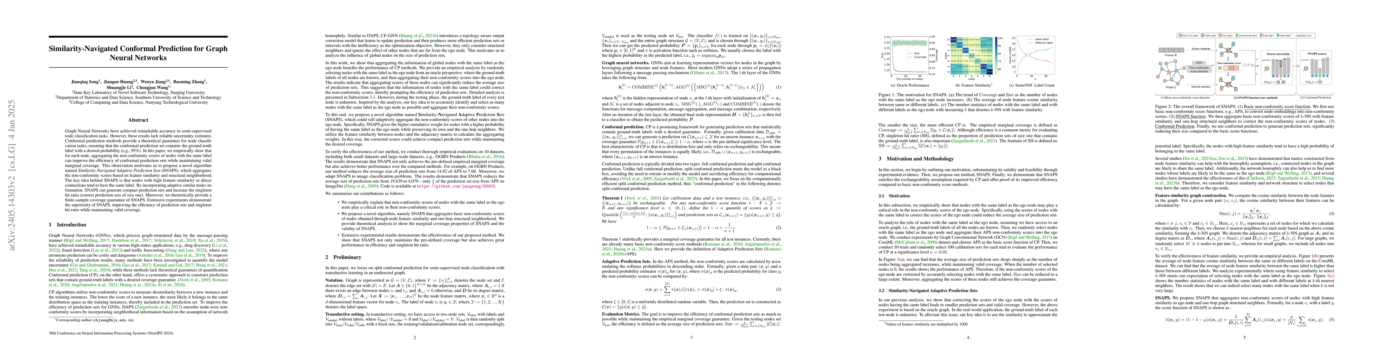 Thumbnail for Similarity-Navigated Conformal Prediction for Graph Neural Networks