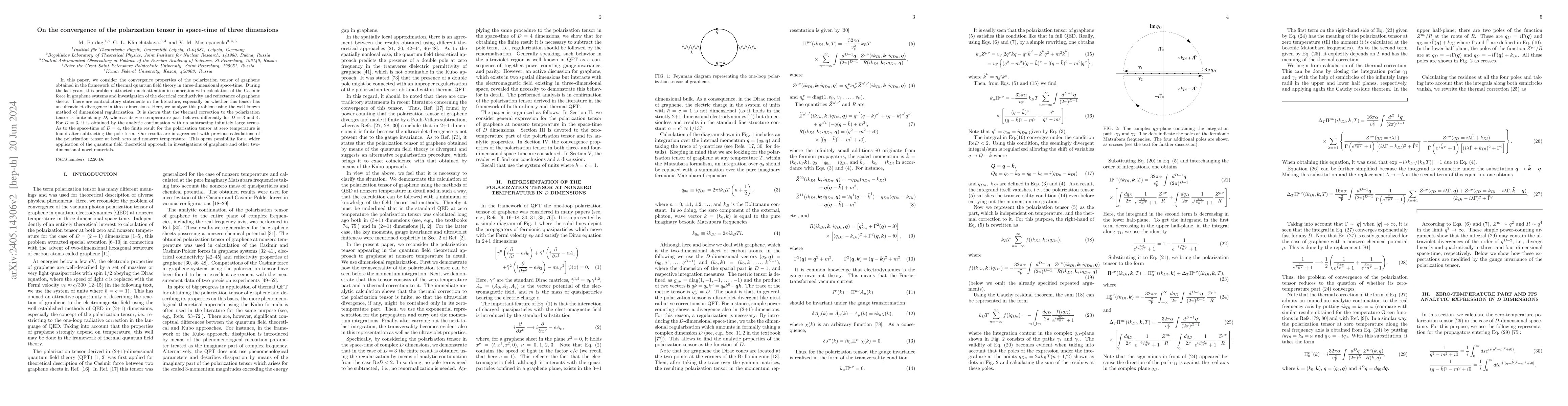 Thumbnail for On the convergence of the polarization tensor in space-time of three
  dimensions