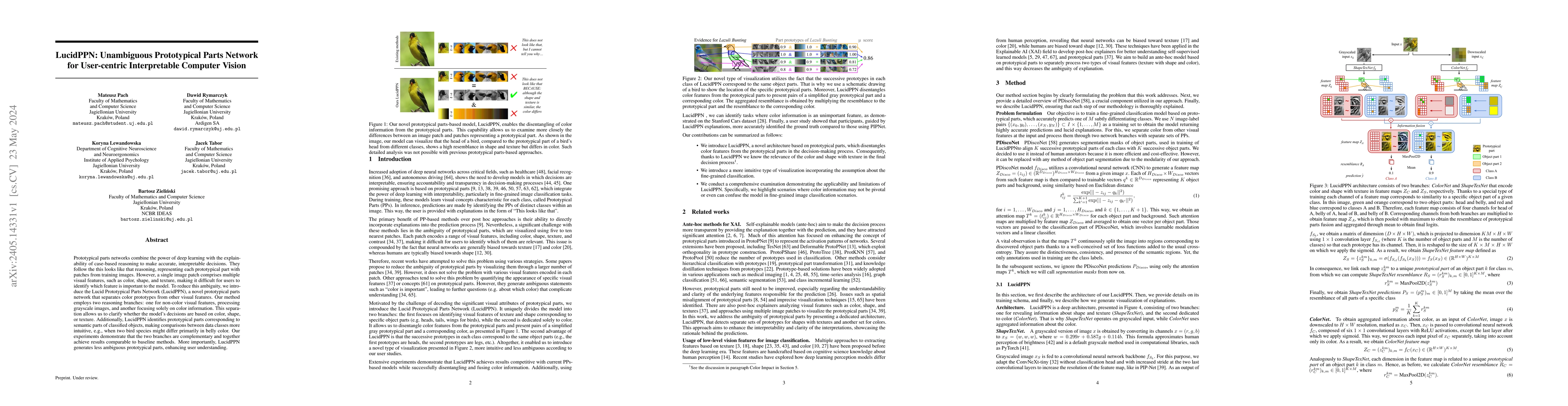 Thumbnail for LucidPPN: Unambiguous Prototypical Parts Network for User-centric
  Interpretable Computer Vision