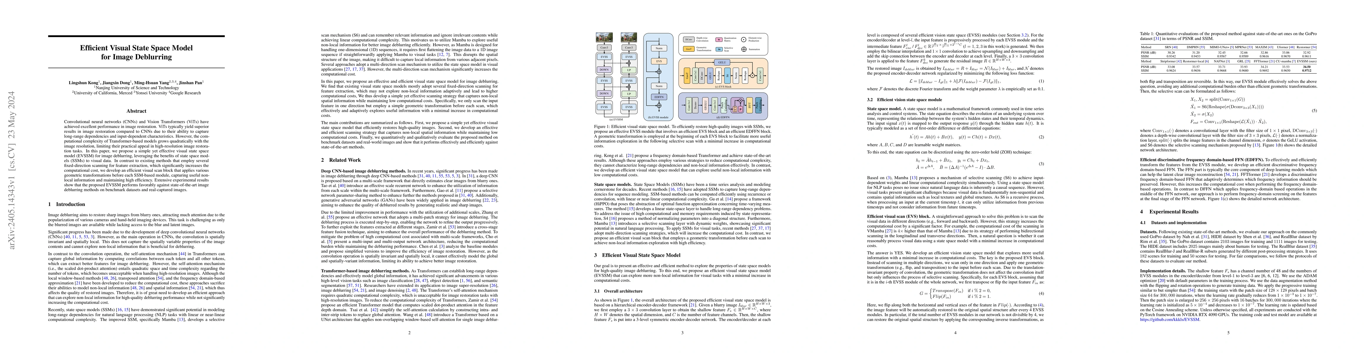 Thumbnail for Efficient Visual State Space Model for Image Deblurring