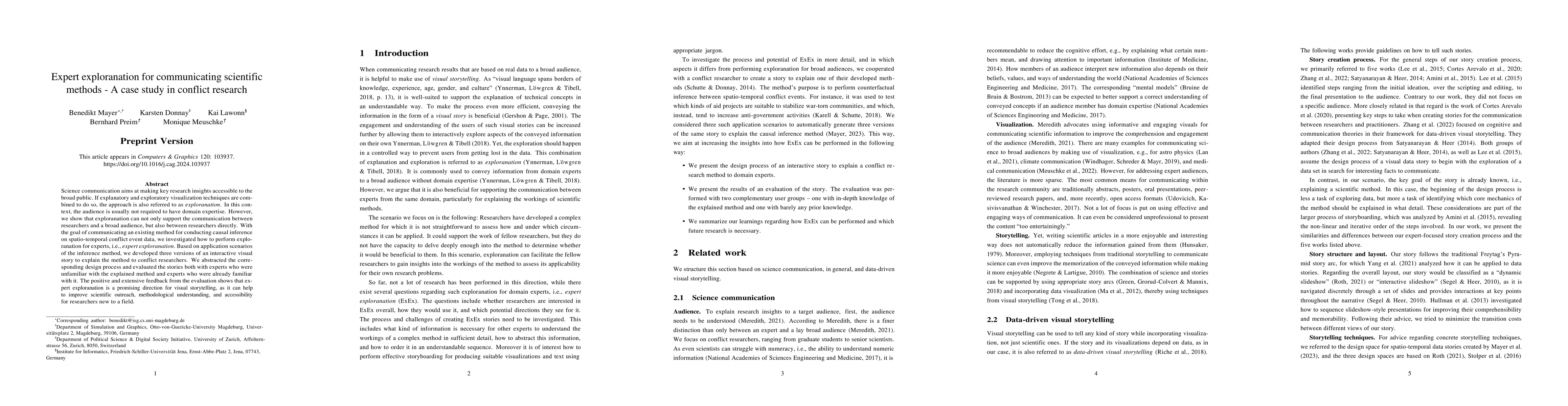 Thumbnail for Expert exploranation for communicating scientific methods -- A case
  study in conflict research