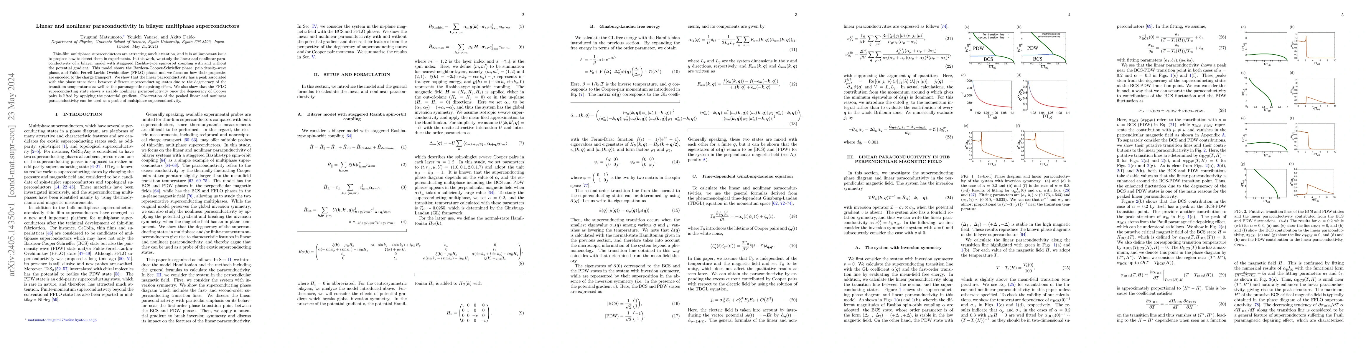 Thumbnail for Linear and nonlinear paraconductivity in bilayer multiphase
  superconductors