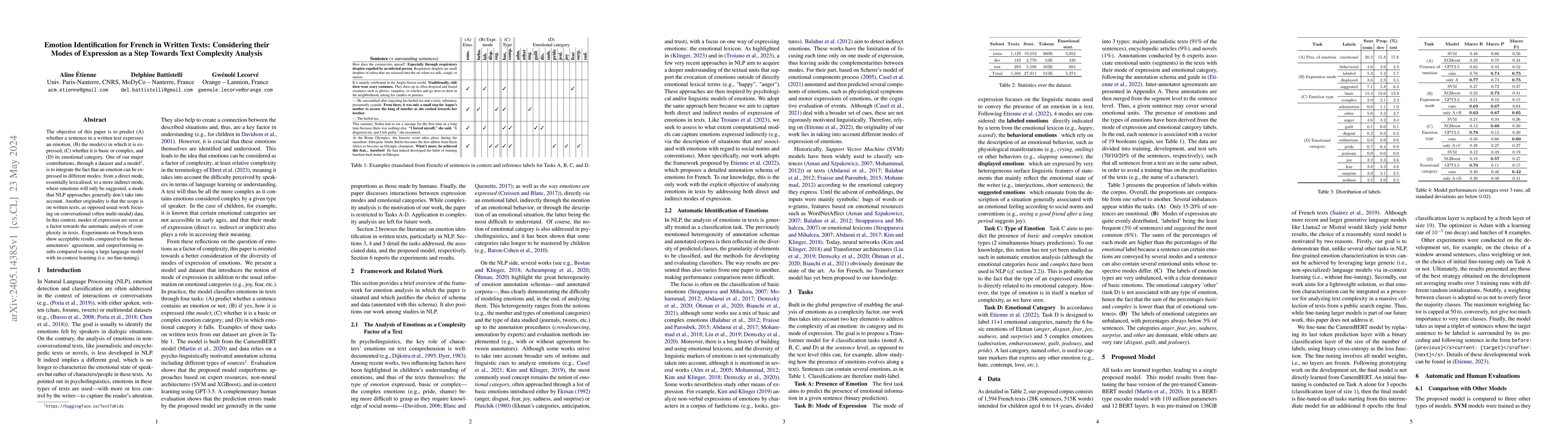 Thumbnail for Emotion Identification for French in Written Texts: Considering their
  Modes of Expression as a Step Towards Text Complexity Analysis