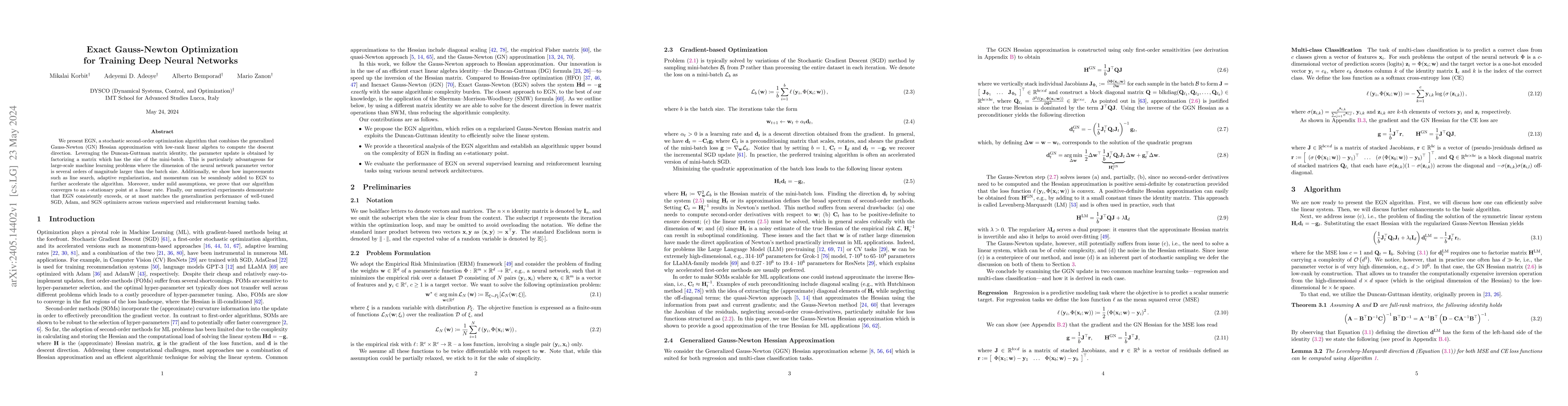 Thumbnail for Exact Gauss-Newton Optimization for Training Deep Neural Networks