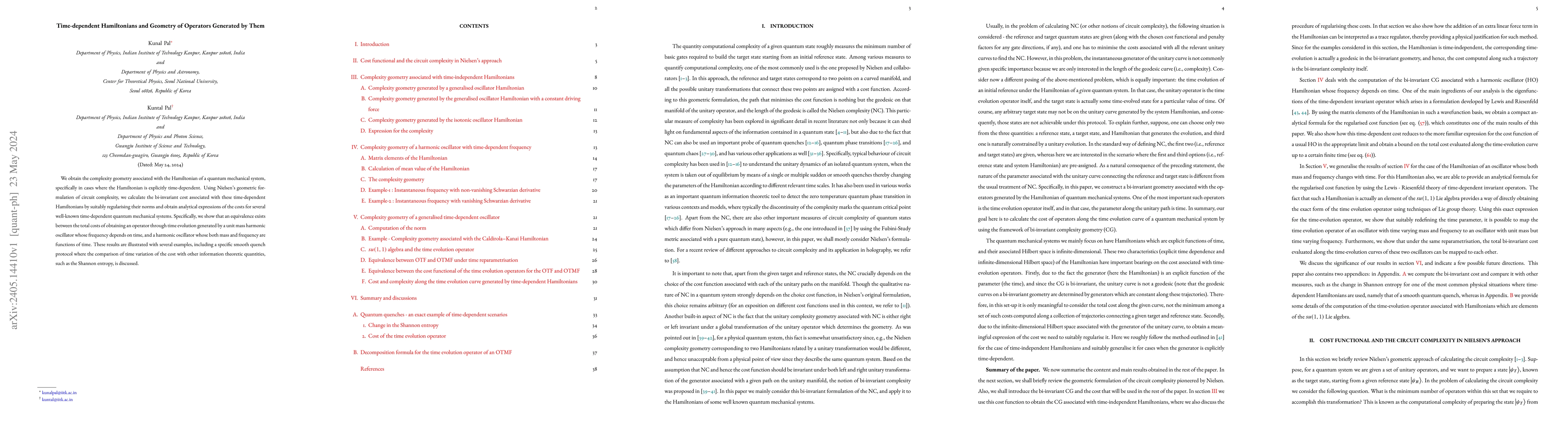 Thumbnail for Time-dependent Hamiltonians and Geometry of Operators Generated by Them