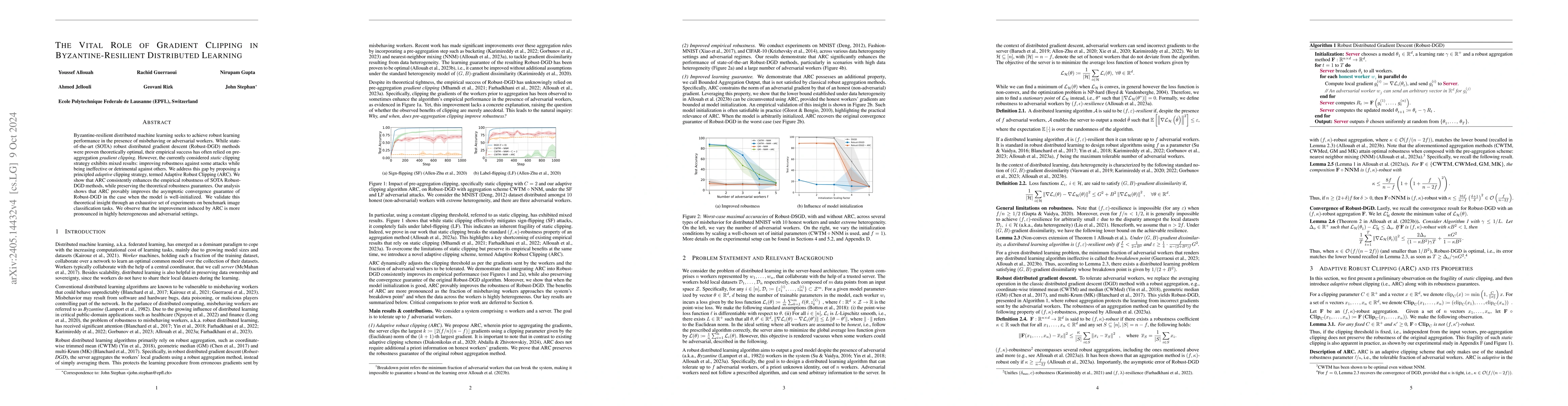 Thumbnail for Boosting Robustness by Clipping Gradients in Distributed Learning