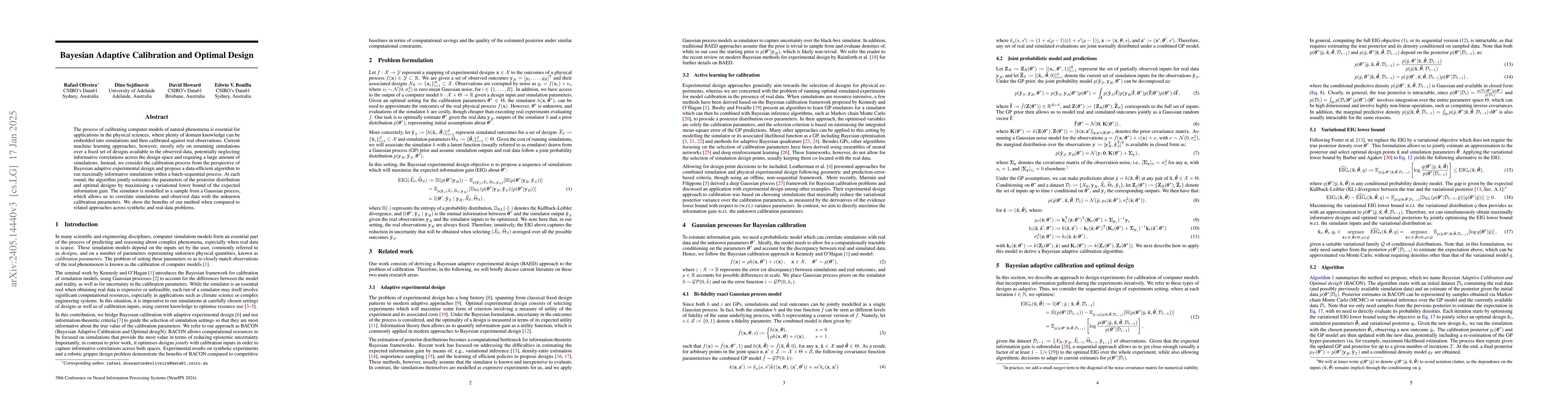Thumbnail for Bayesian Adaptive Calibration and Optimal Design