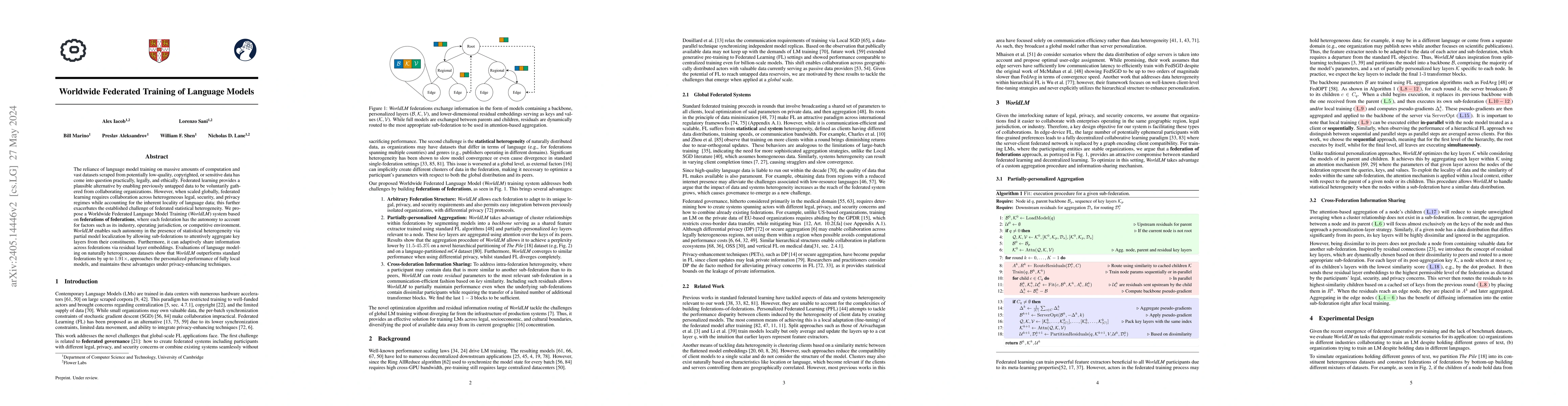 Thumbnail for Worldwide Federated Training of Language Models