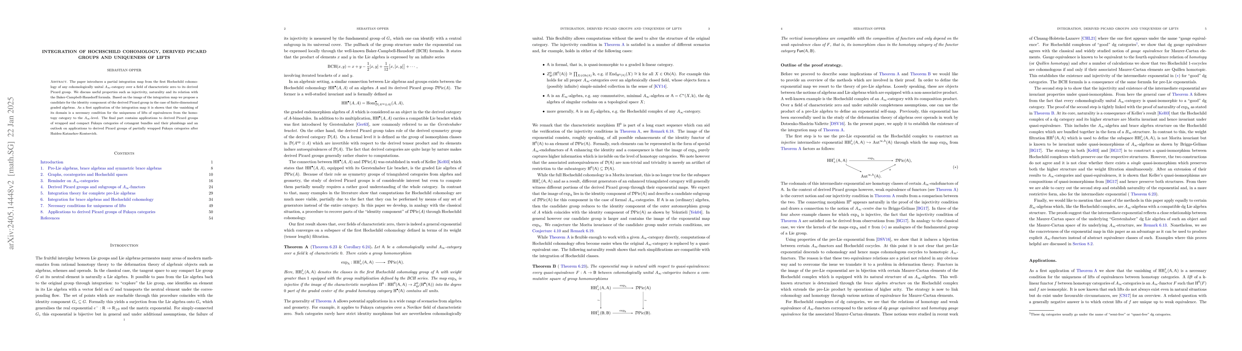 Thumbnail for Integration of Hochschild cohomology, derived Picard groups and
  uniqueness of lifts